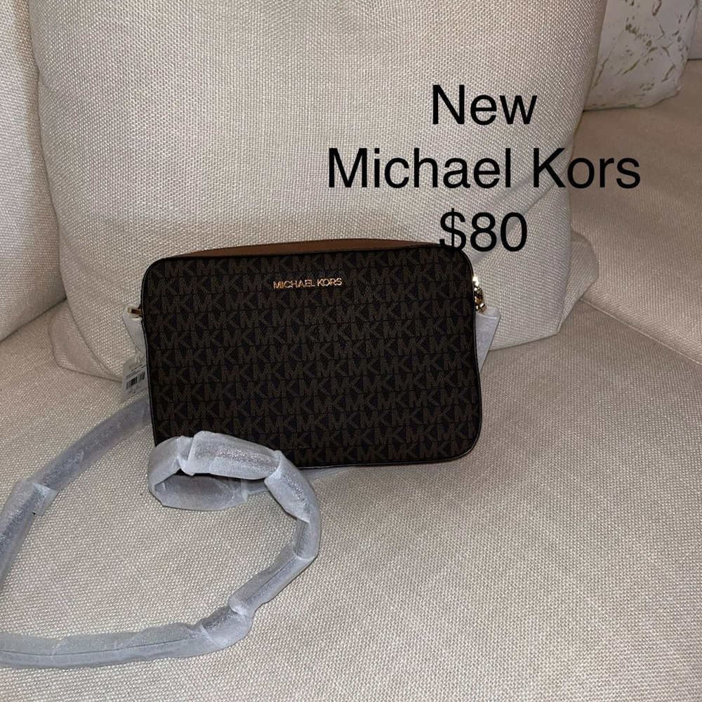 Michael Kors Dark Brown Logo Crossbody Bag